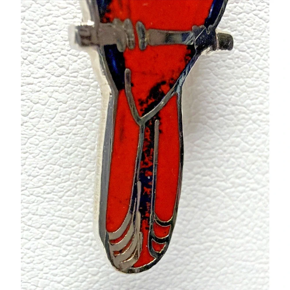 Vintage MAFCO Red Cardinal Bird Lapel Pin Enamel Nature Wildlife As Is